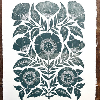 SECONDS : Hand Block Printed Art Print - No. 5802