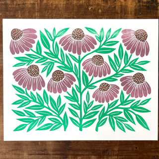 Garden Series: Echinacea Risograph Print