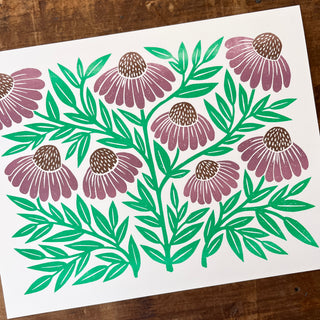 Garden Series: Echinacea Risograph Print