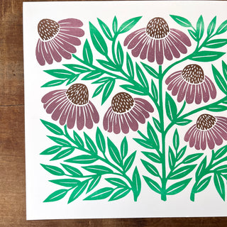 Garden Series: Echinacea Risograph Print