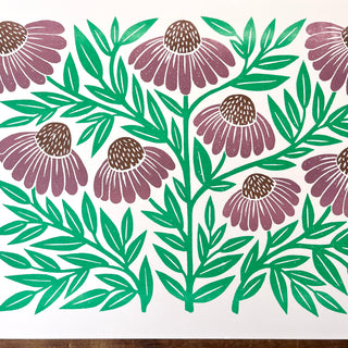 Garden Series: Echinacea Risograph Print