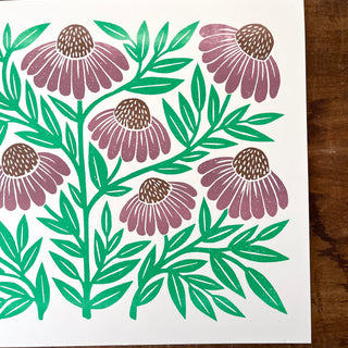Garden Series: Echinacea Risograph Print