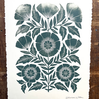 SECONDS : Hand Block Printed Art Print - No. 5803