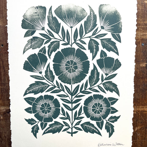 SECONDS : Hand Block Printed Art Print - No. 5803