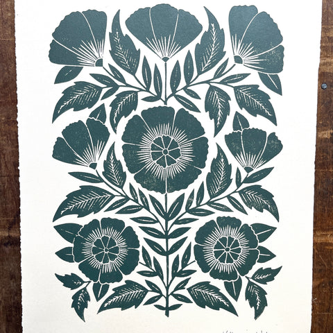 SECONDS : Hand Block Printed Art Print - No. 5804