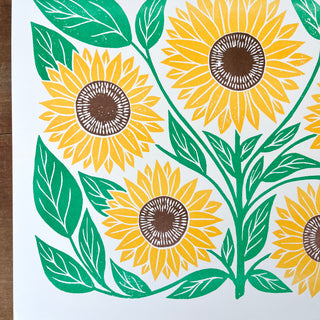 Garden Series: Sunflower Risograph Print