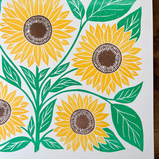 Garden Series: Sunflower Risograph Print