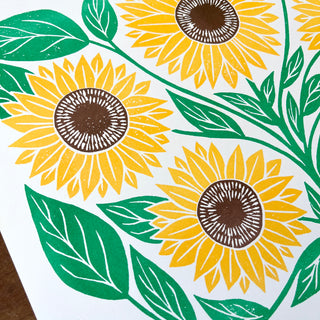 Garden Series: Sunflower Risograph Print
