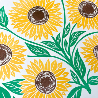 Garden Series: Sunflower Risograph Print