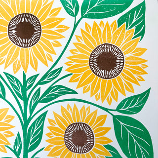 Garden Series: Sunflower Risograph Print