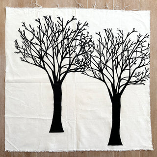 Original Trees Linocut on Fabric - 9