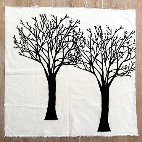 Original Trees Linocut on Fabric - 9