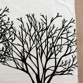 Original Trees Linocut on Fabric - 9