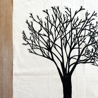 Original Trees Linocut on Fabric - 9