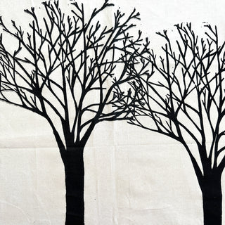 Original Trees Linocut on Fabric - 9