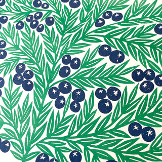 Garden Series: Blueberries Risograph Print