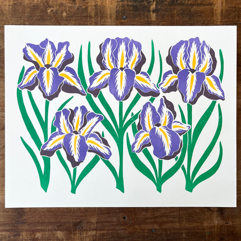 Garden Series: Iris Risograph Print