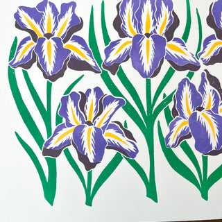 Garden Series: Iris Risograph Print