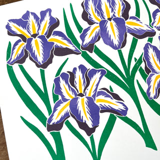 Garden Series: Iris Risograph Print