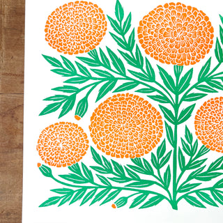 Garden Series: Marigold Risograph Print