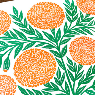 Garden Series: Marigold Risograph Print