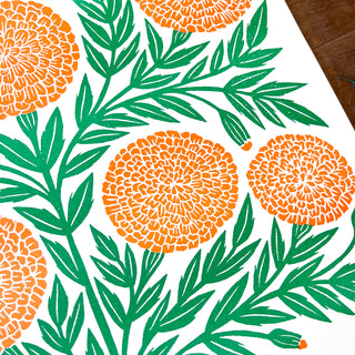 Garden Series: Marigold Risograph Print
