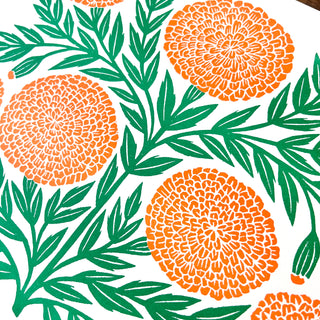 Garden Series: Marigold Risograph Print