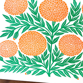 Garden Series: Marigold Risograph Print