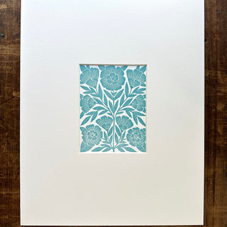 Matted Hand Block Printed Art Print - No. 5555