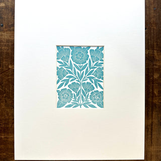 Matted Hand Block Printed Art Print - No. 5555