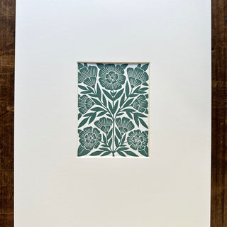 Matted Hand Block Printed Art Print - No. 5558