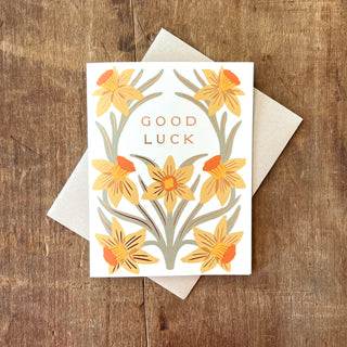 "Good Luck" Daffodils, Greeting Card