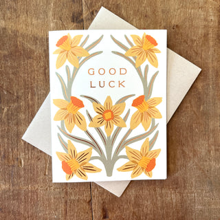 "Good Luck" Daffodils, Greeting Card