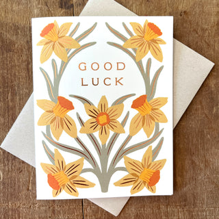 "Good Luck" Daffodils, Greeting Card