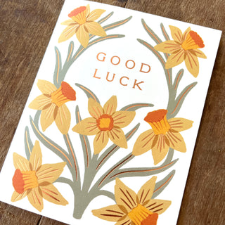"Good Luck" Daffodils, Greeting Card
