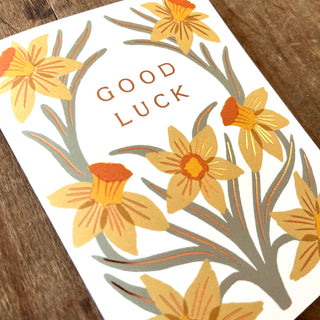"Good Luck" Daffodils, Greeting Card