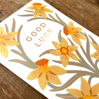 "Good Luck" Daffodils, Greeting Card