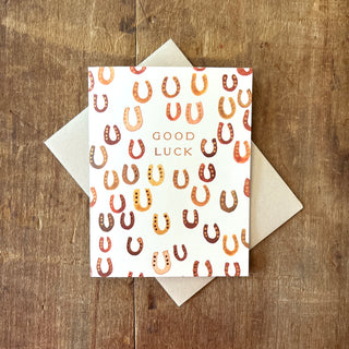 "Good Luck" Horseshoes, Greeting Card