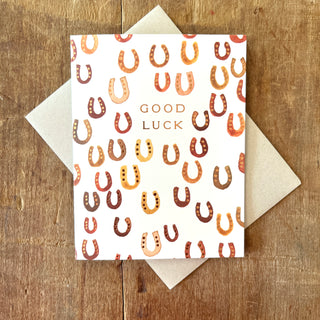"Good Luck" Horseshoes, Greeting Card
