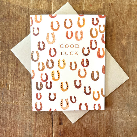 "Good Luck" Horseshoes, Greeting Card