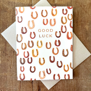 "Good Luck" Horseshoes, Greeting Card