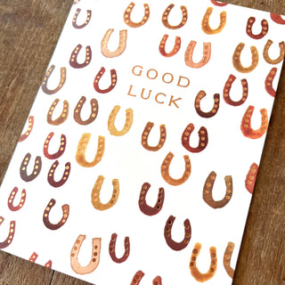 "Good Luck" Horseshoes, Greeting Card