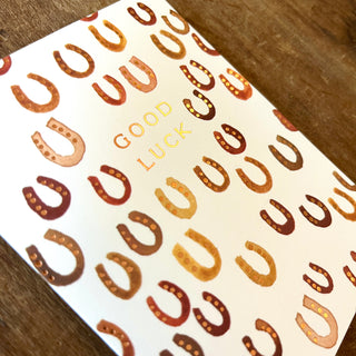 "Good Luck" Horseshoes, Greeting Card