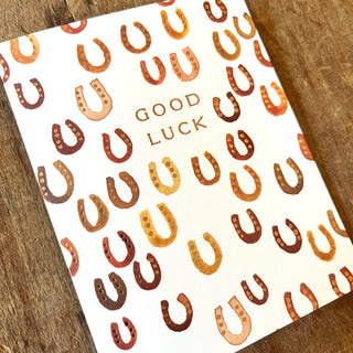 "Good Luck" Horseshoes, Greeting Card