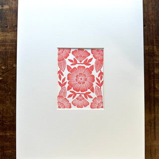 Matted Hand Block Printed Art Print - No. 5570