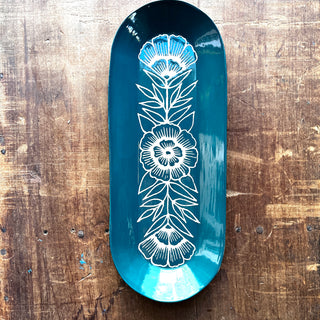 Hand Painted Long Platter - No. 1873