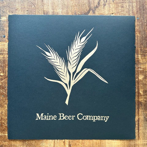 Maine Beer Company Block Print - Black on Gold