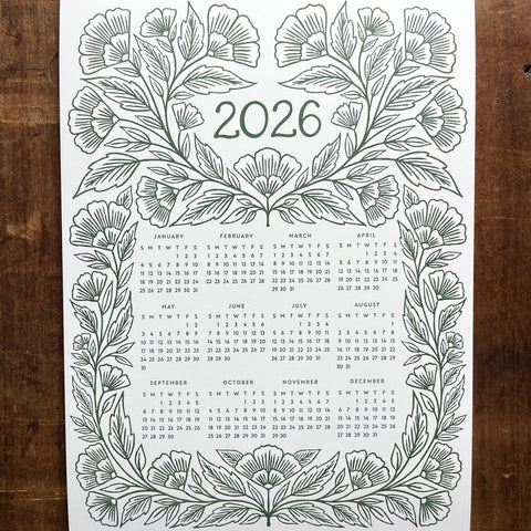 2026 Letterpress Calendar