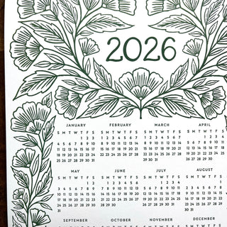 2026 Letterpress Calendar