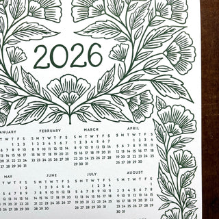 2026 Letterpress Calendar